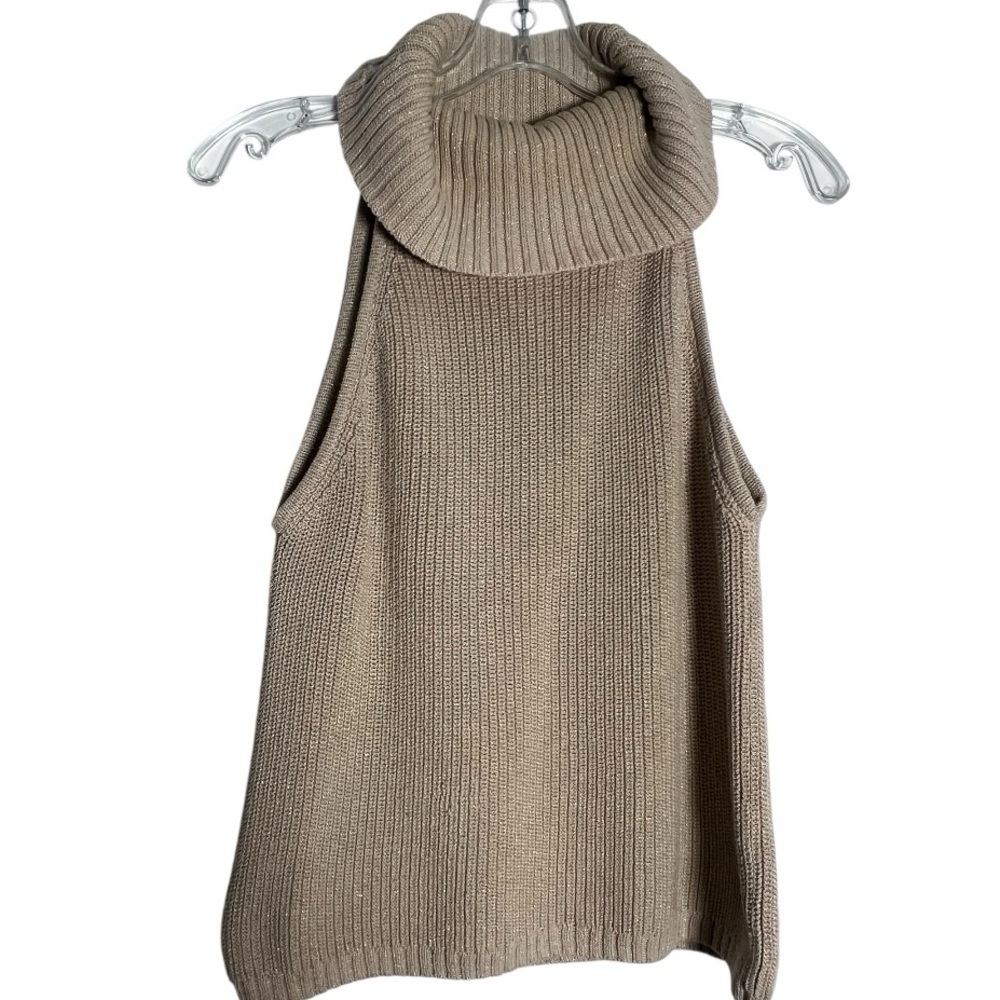 Marciano Taupe Sleeveless Turtleneck Sweater - Office Wear - Neutral - Size M - Picture 4 of 6